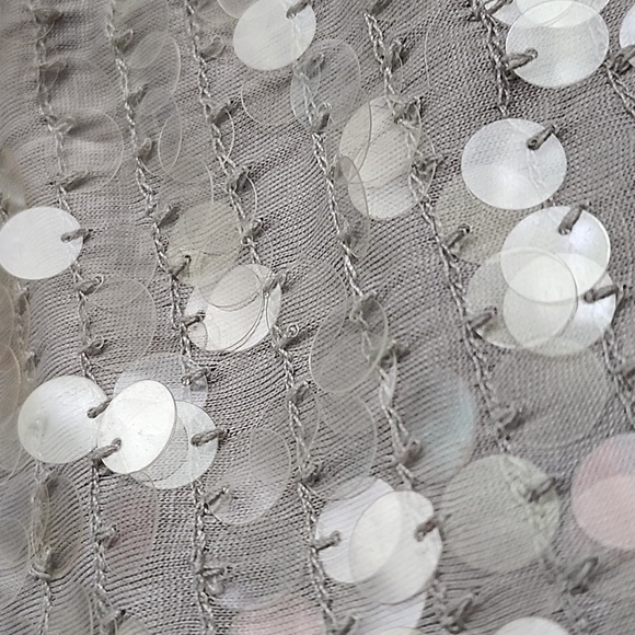 Club Monaco Justine Sequin V-neck dress Grey size 4 - Picture 3 of 12